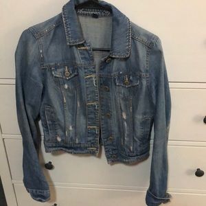 Mildly distressed denim jacket
